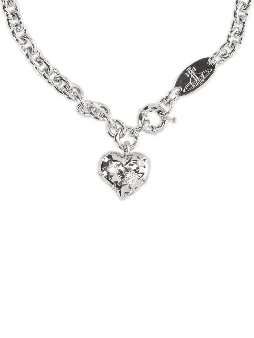 Vivienne Westwood Lee Heart-Charm Necklace in Silver